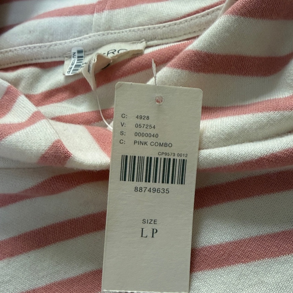 NWT Pilcro Anthropologie Hooded Sweatshirt Twofer Mini Dress Pink/White Size LP - Picture 5 of 12